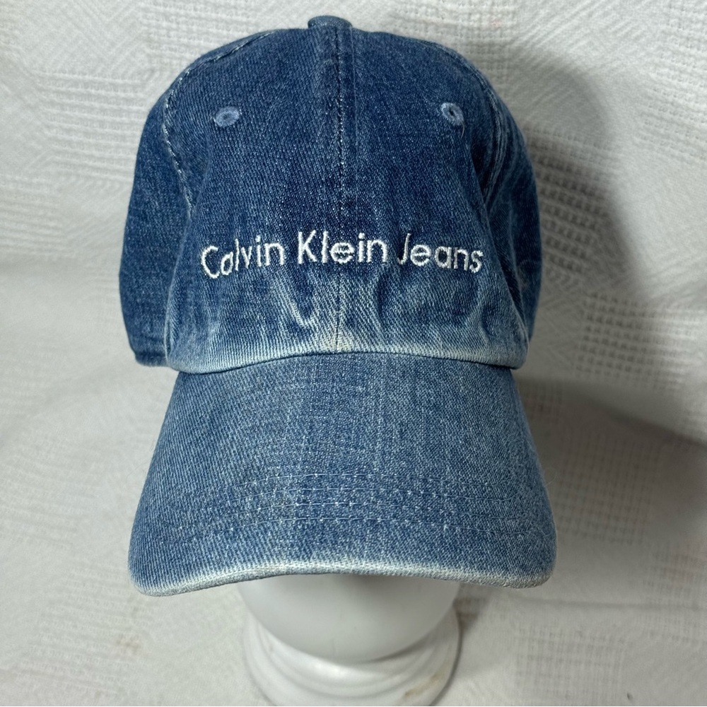 Vintage 90s Calvin Klein Jeans Blue Denim Cap Adjustable